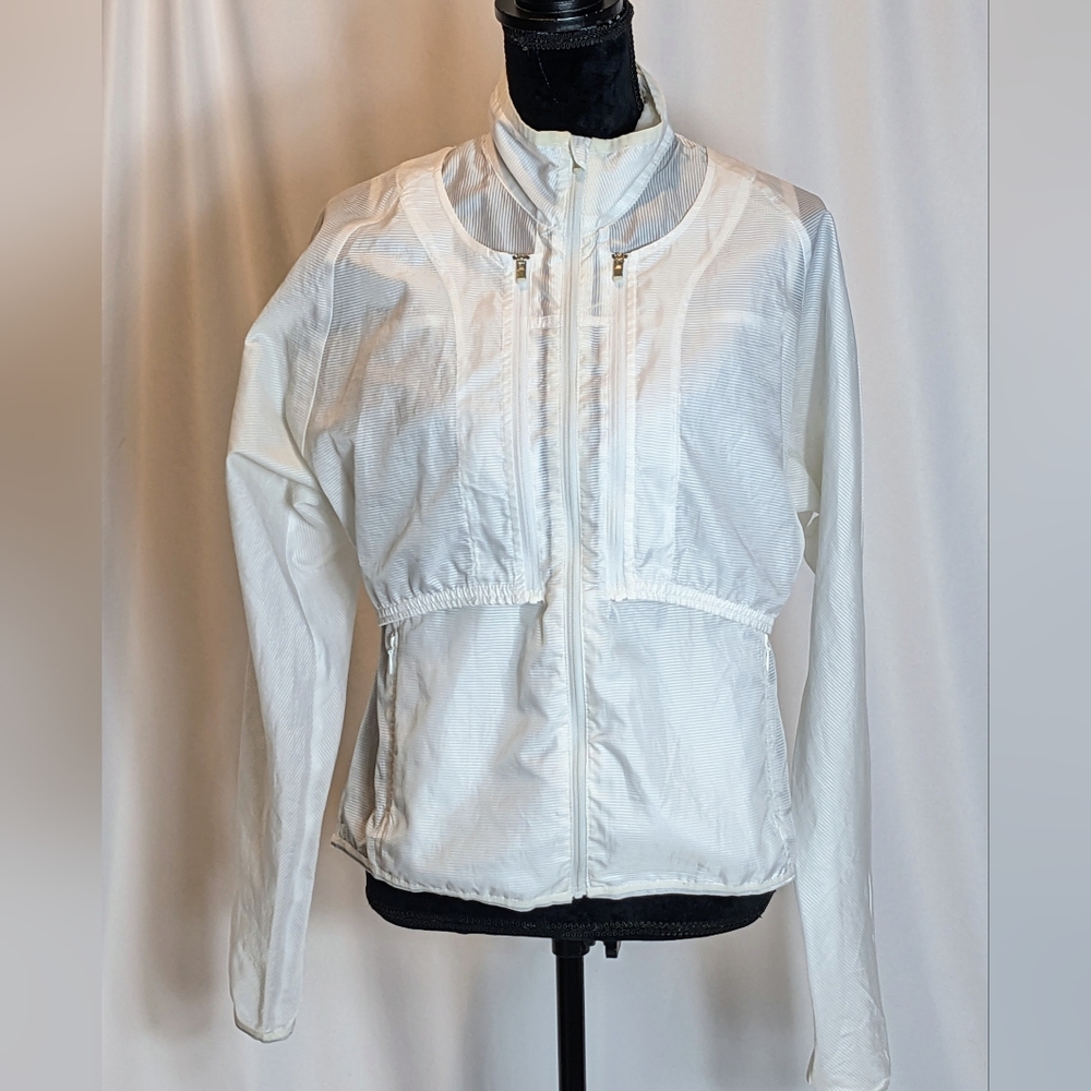Athleta White Windbreaker 3-In-1 Vest Jacket Mesh Combo Women's Size S